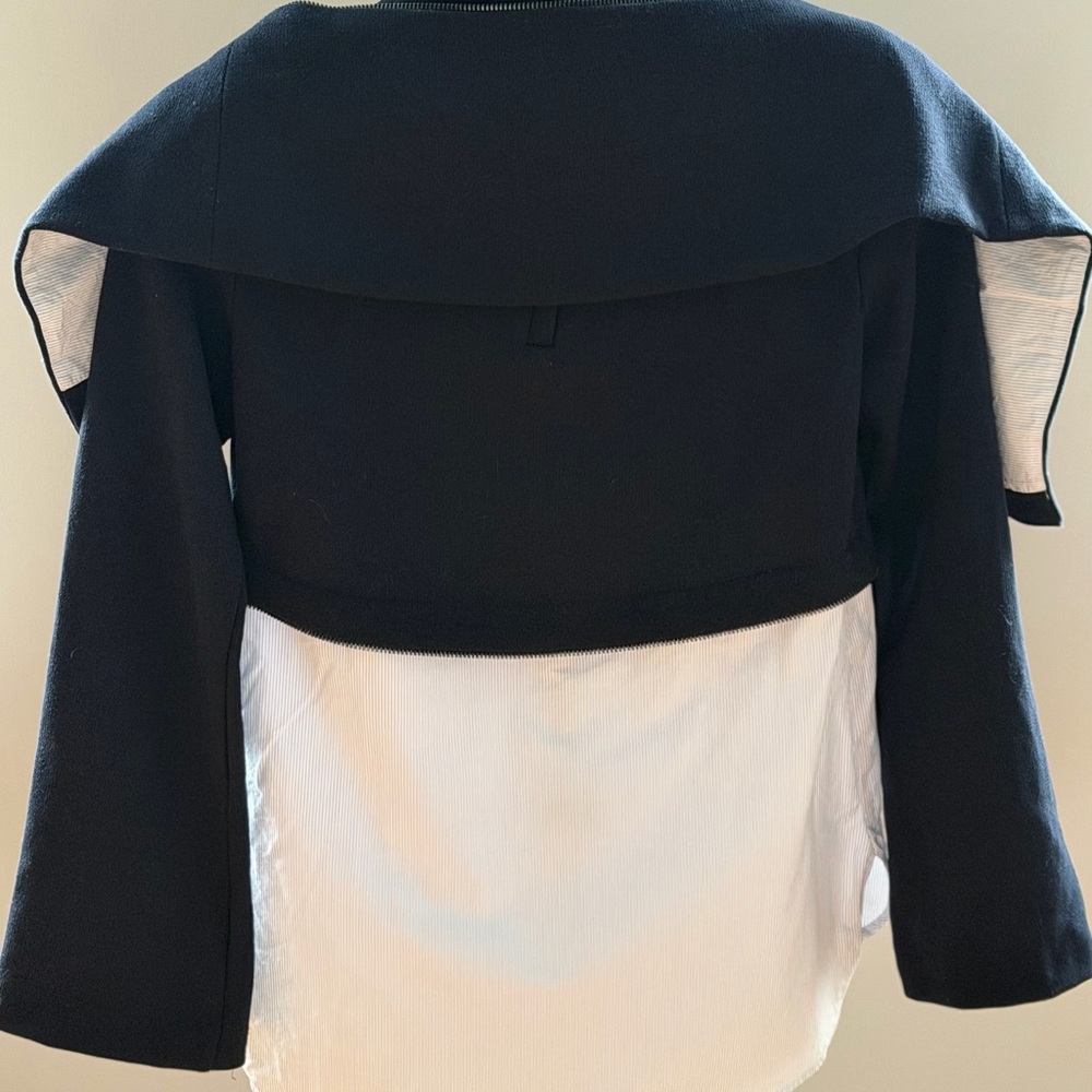 Zara Layered Zipper Blue White Blouse Top – XS - Picture 6 of 11
